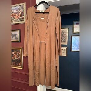 Madewell duster cardigan set camel brown size large